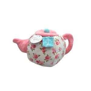 Mud Pie Pink Floral Tea Party Plush Set Pieces Plush NWT